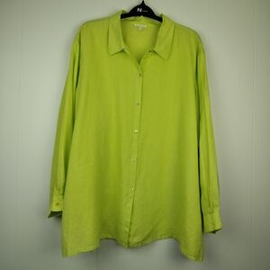 Sold eileen Fisher Lime Green Women's Button Down Shirt